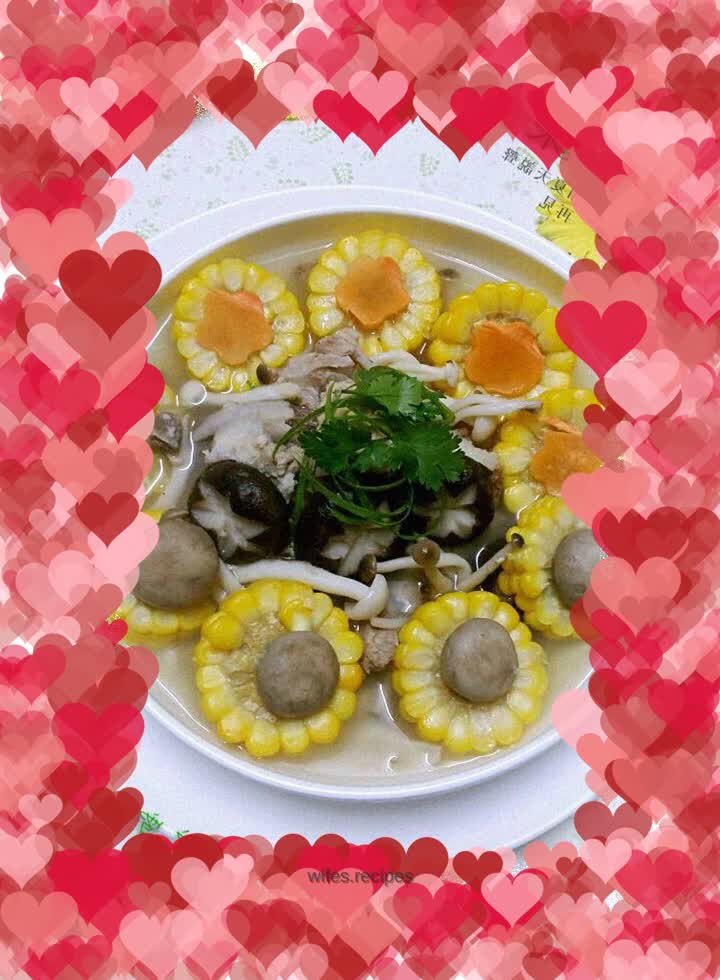 Corn Pork Ribs and Mushroom Soup