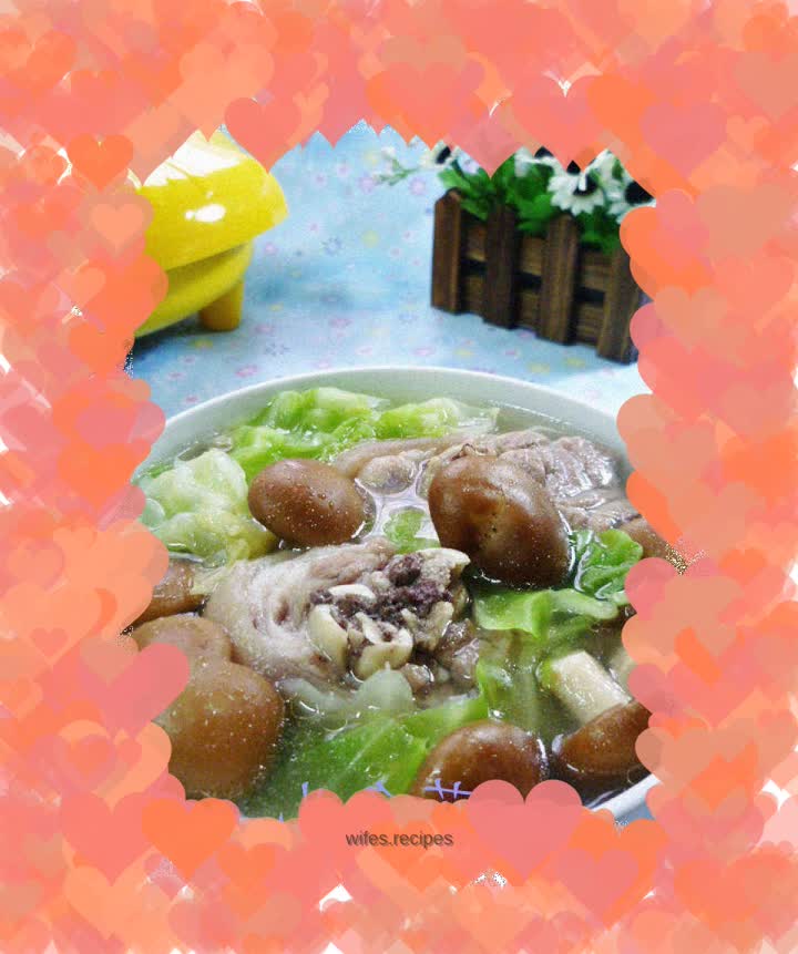 Mushroom, Cabbage and Pig Knuckle Soup