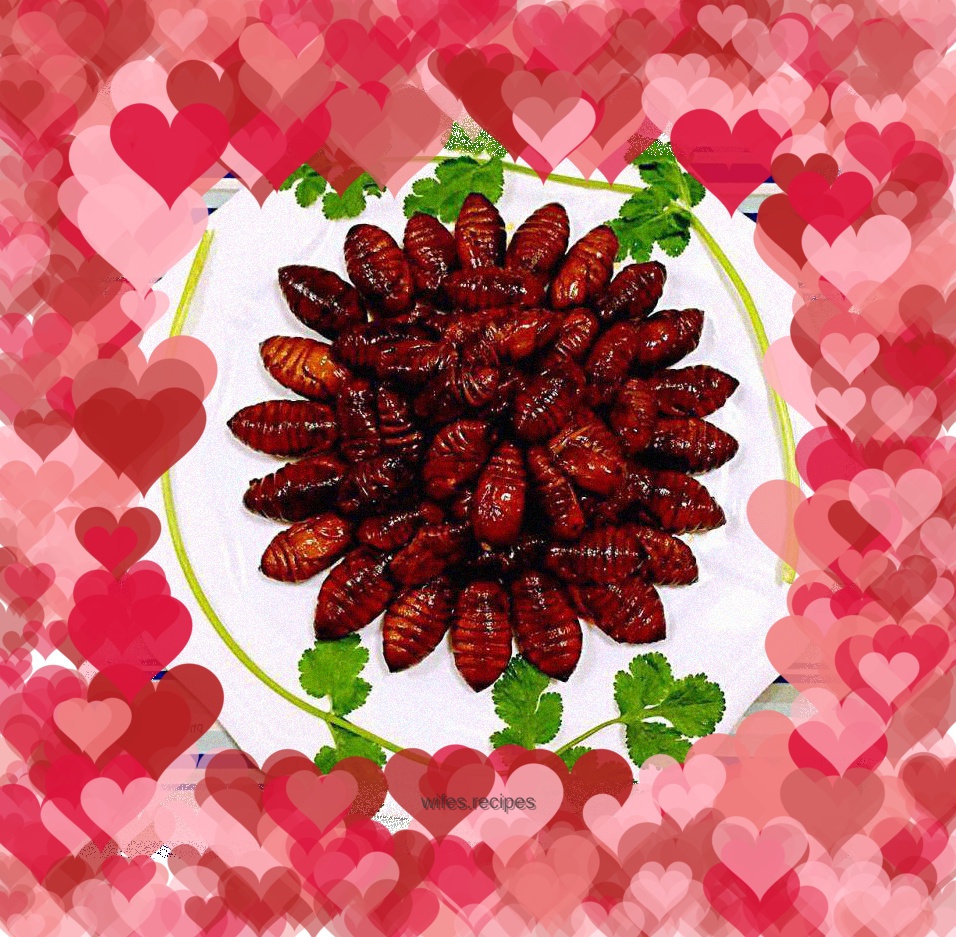 Stir-fried silkworm chrysalis with garlic chili sauce