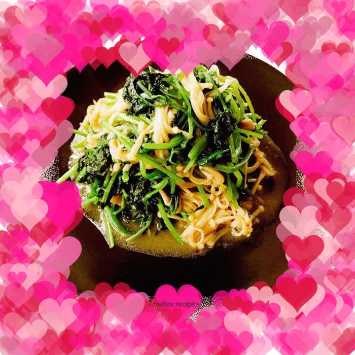 Stir-fried coriander with golden needles