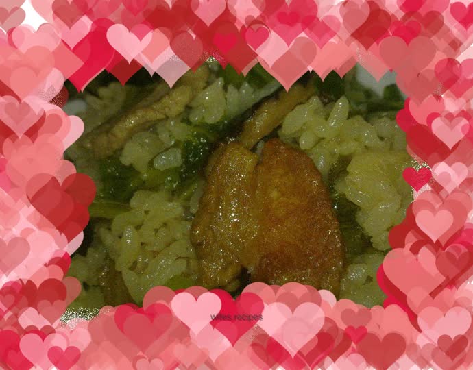 Mushroom, shrimp, mustard rice