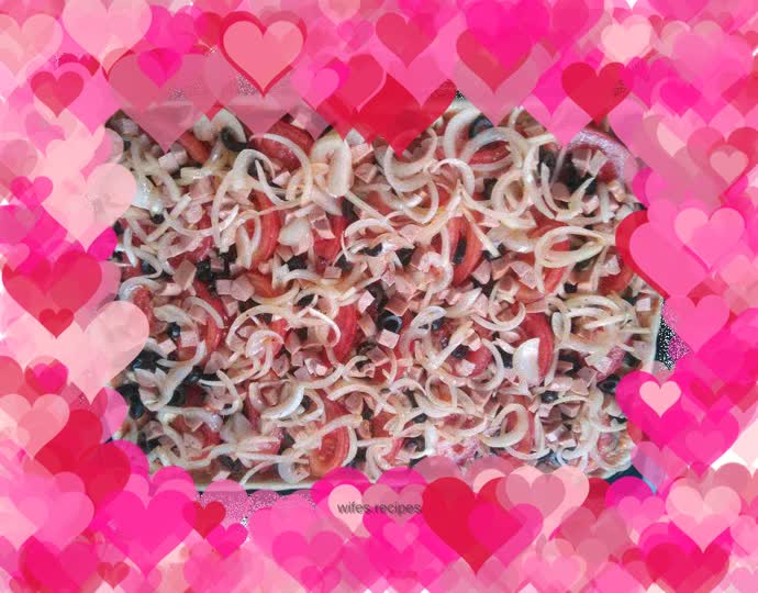 Homemade sausage and large pizza