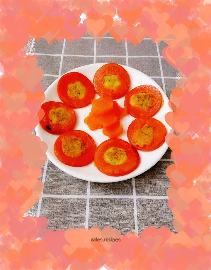 Baby food supplement, cartoon carrot and shrimp cakes