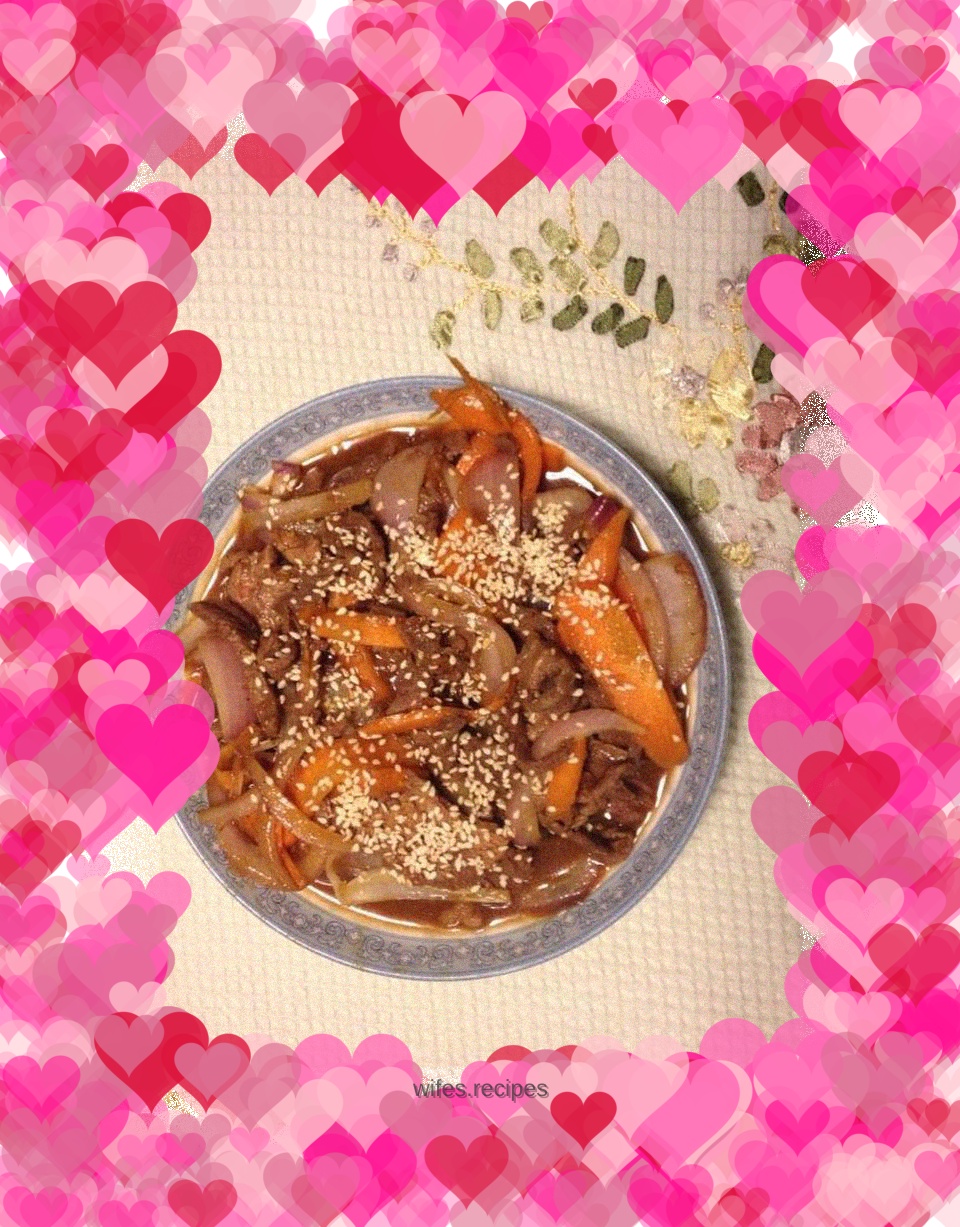 Korean stir-fried beef slices