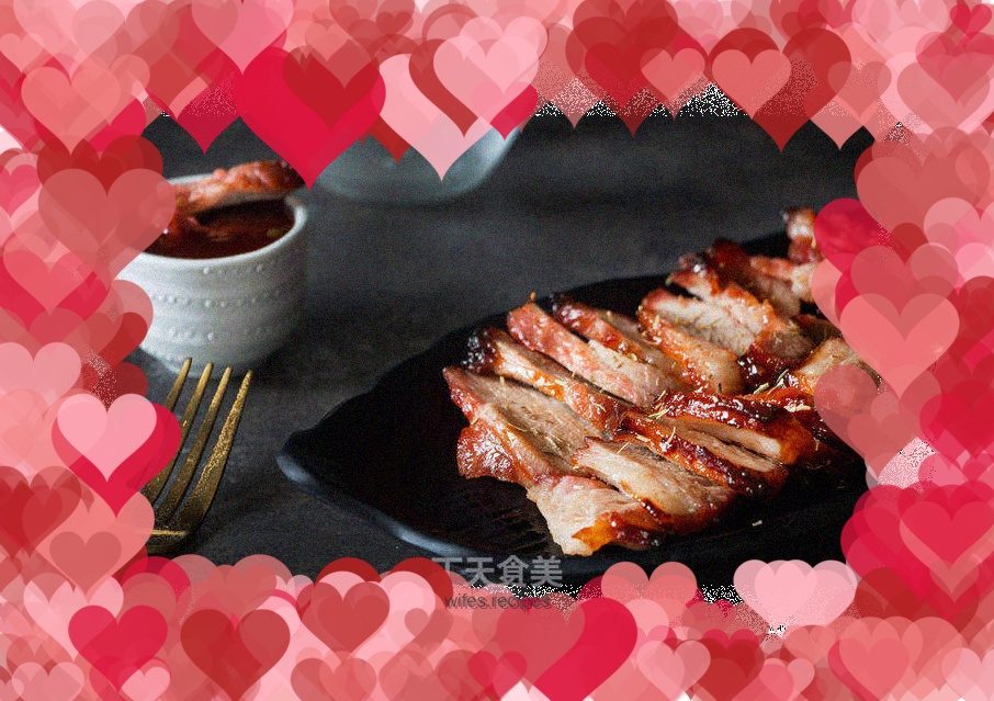 The honey-glazed barbecued pork was all eaten before the meal even started