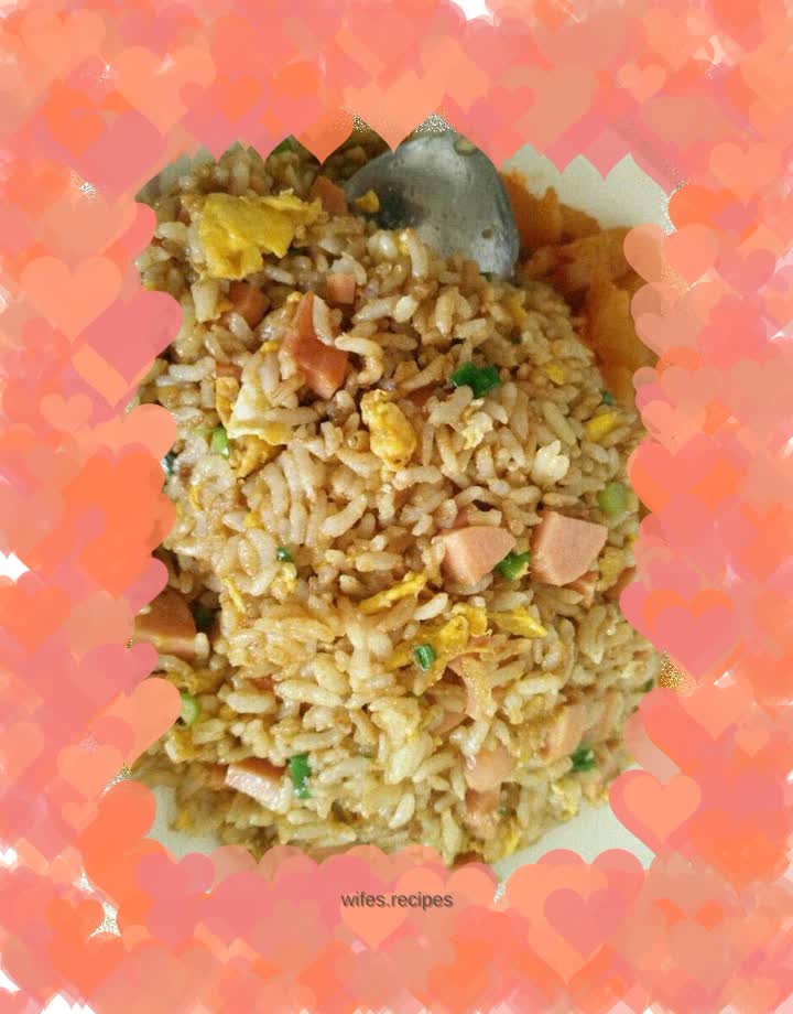 Soy sauce ham and egg fried rice
