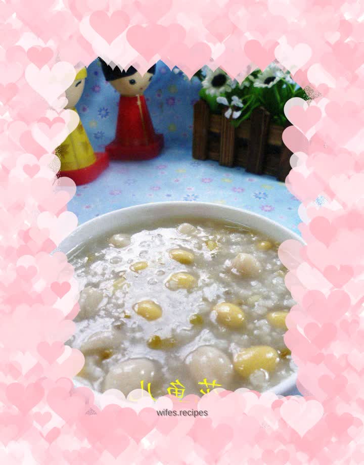 Peanut kernel and double bean rice porridge