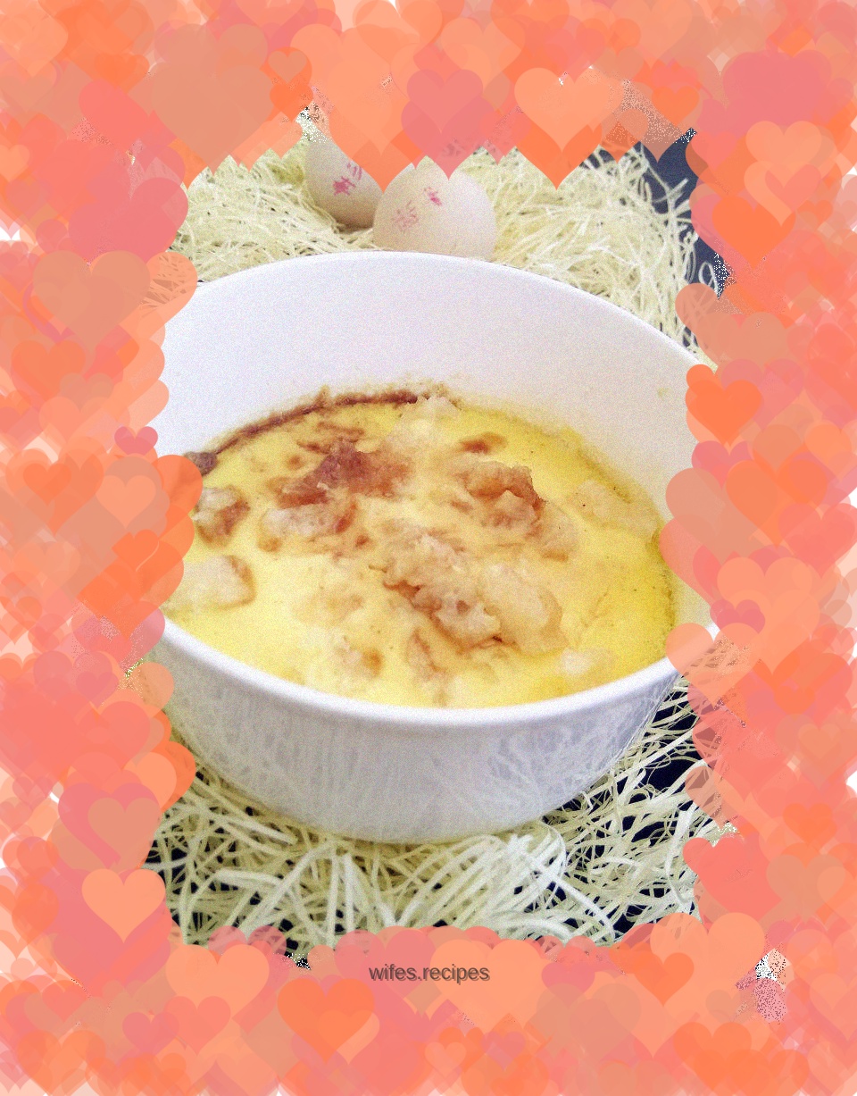 Fish maw steamed egg custard
