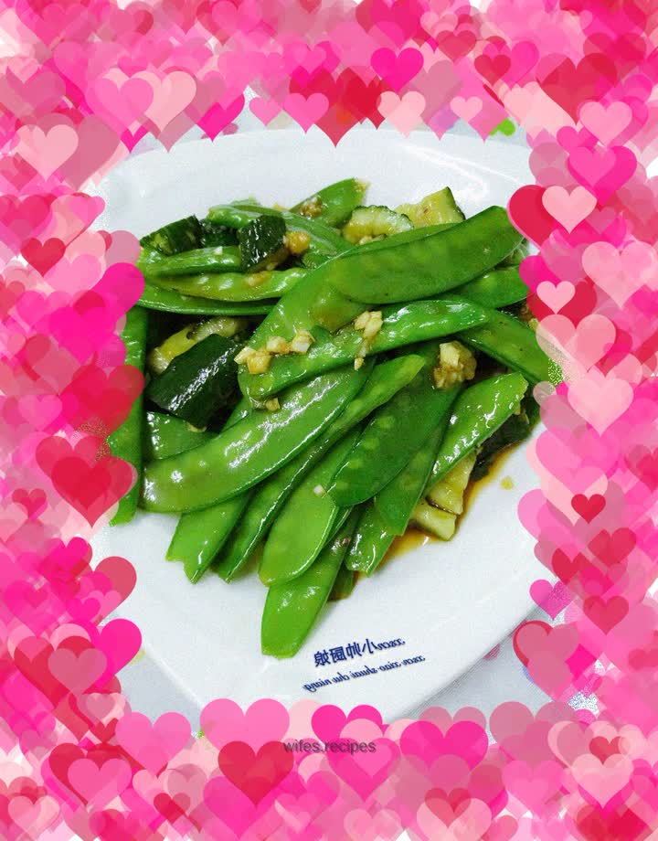 Cold Garlic Snow Peas and Cucumbers