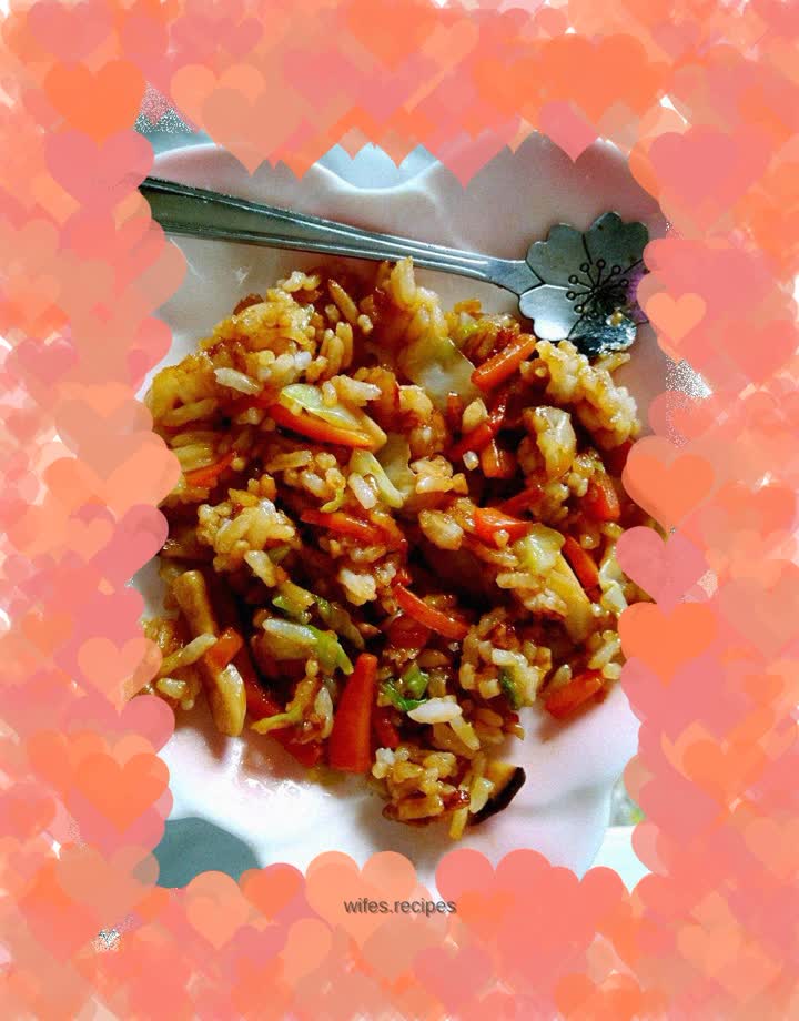 King Oyster Mushroom Fried Rice (Omelet Rice)