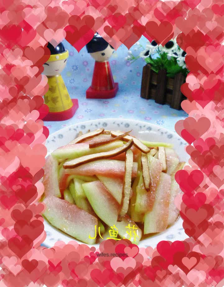 Stir-fried watermelon rind with fragrant dry ingredients