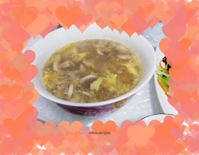 Mushroom egg drop soup