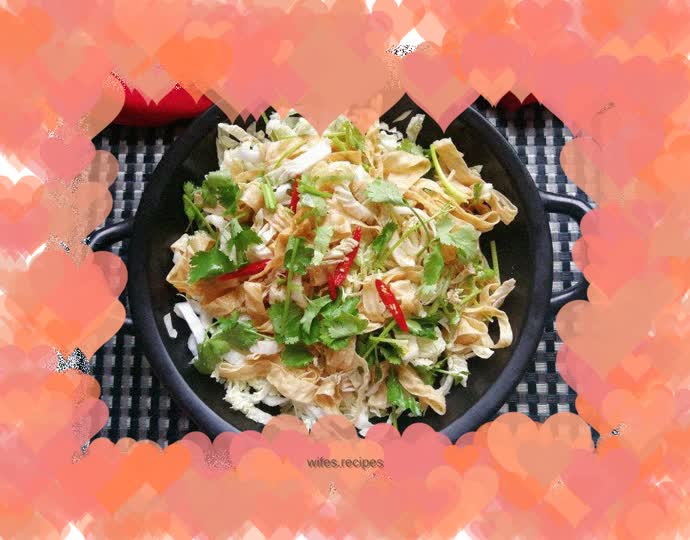 Cabbage core mixed with artificial meat