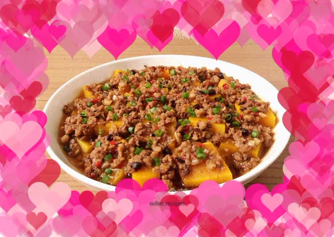Steamed Pumpkin with Black Beans and Minced Pork