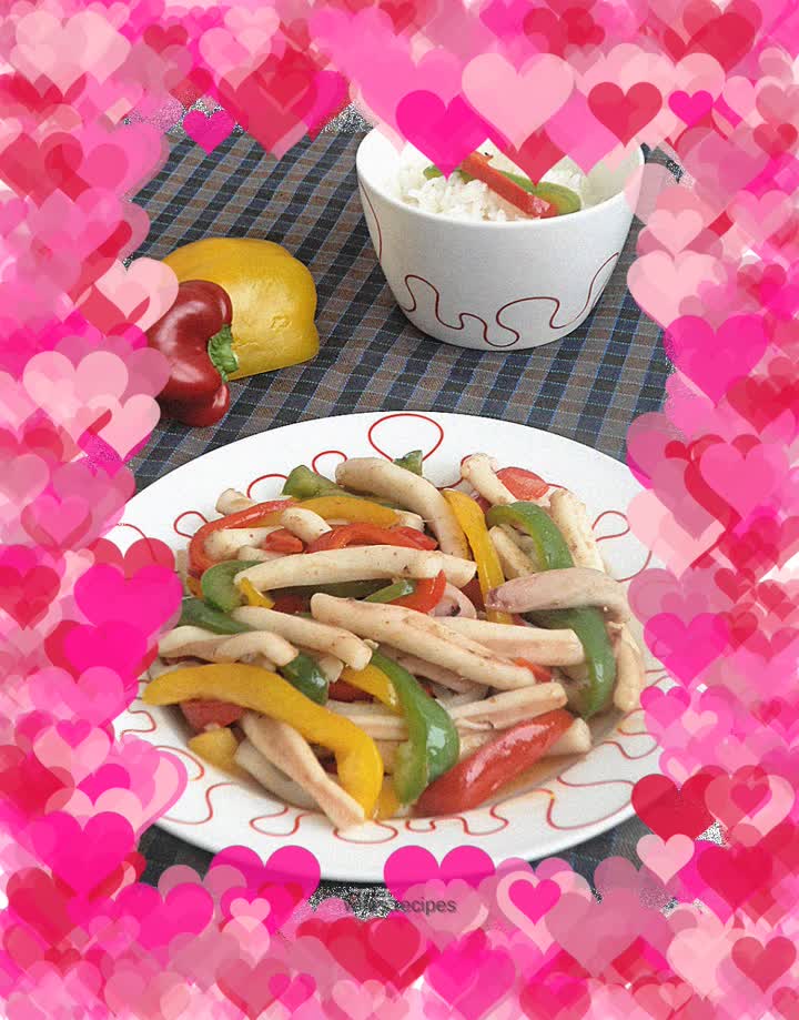 Colorful pepper squid