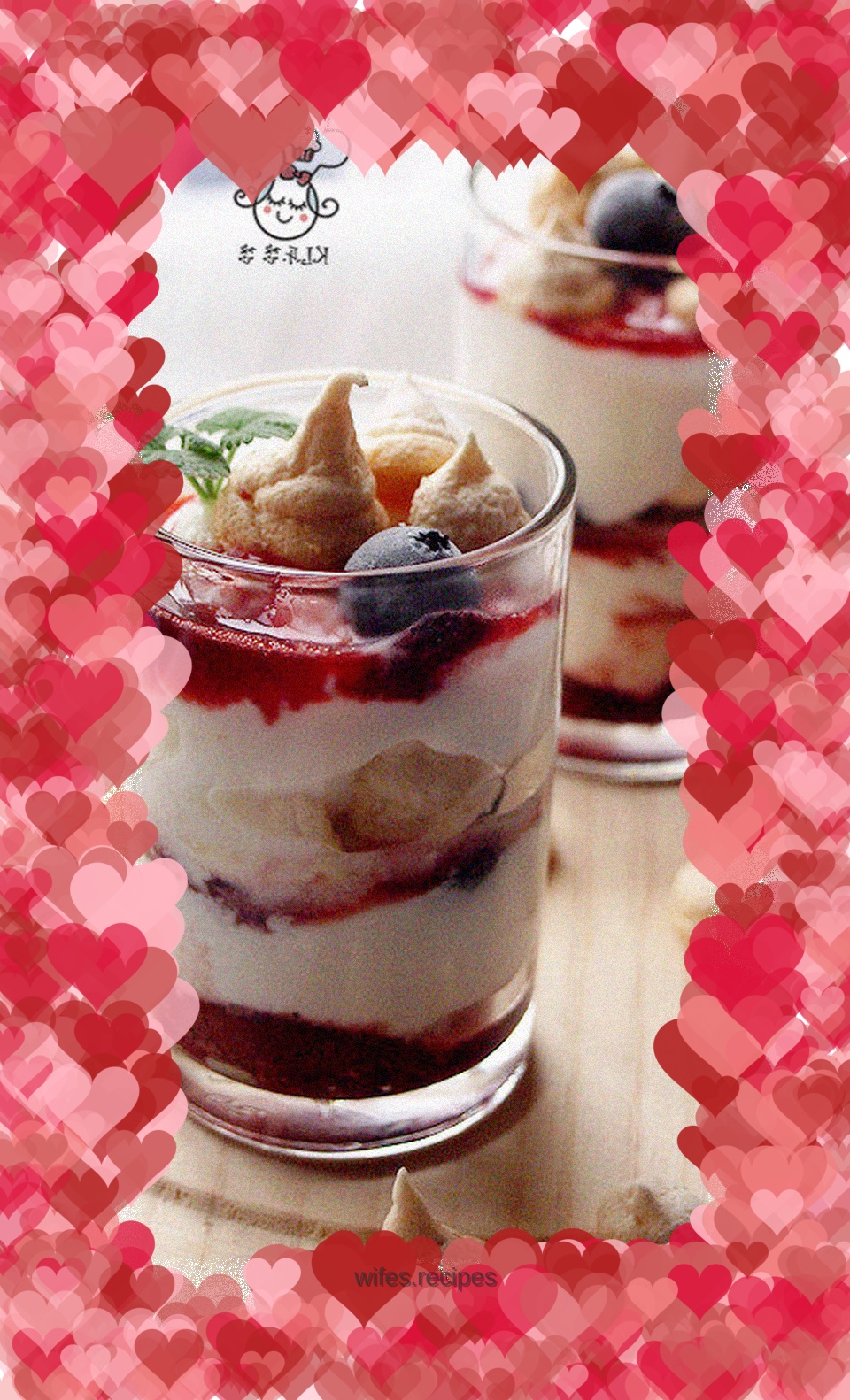 Protein cake with wine-soaked strawberry yogurt