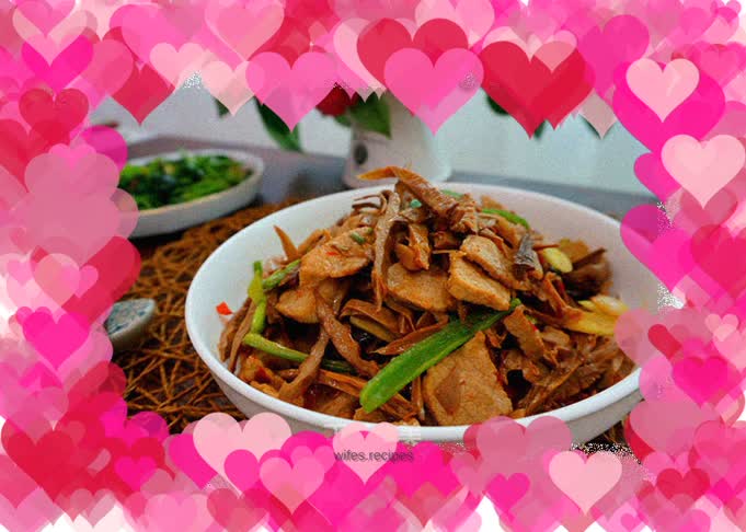 Roasted pork with smoked bamboo shoots