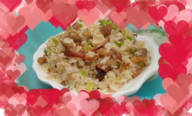 Taro fried rice for breakfast