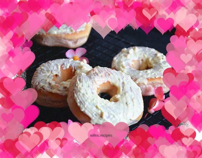 Purple sweet potato and white chocolate donuts