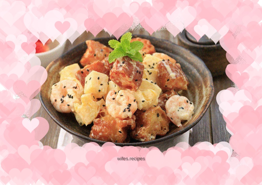 Pineapple Fritters and Shrimp