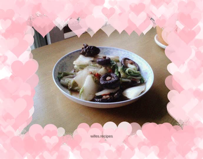Braised cabbage with mushrooms