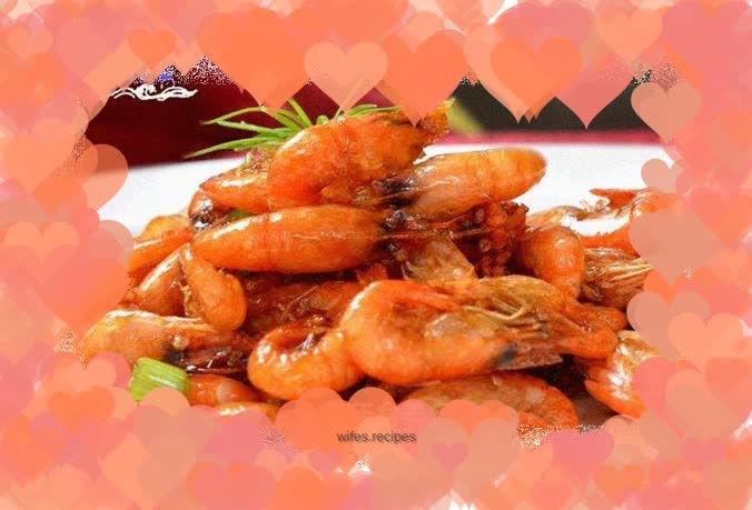 Fried river shrimp in oil