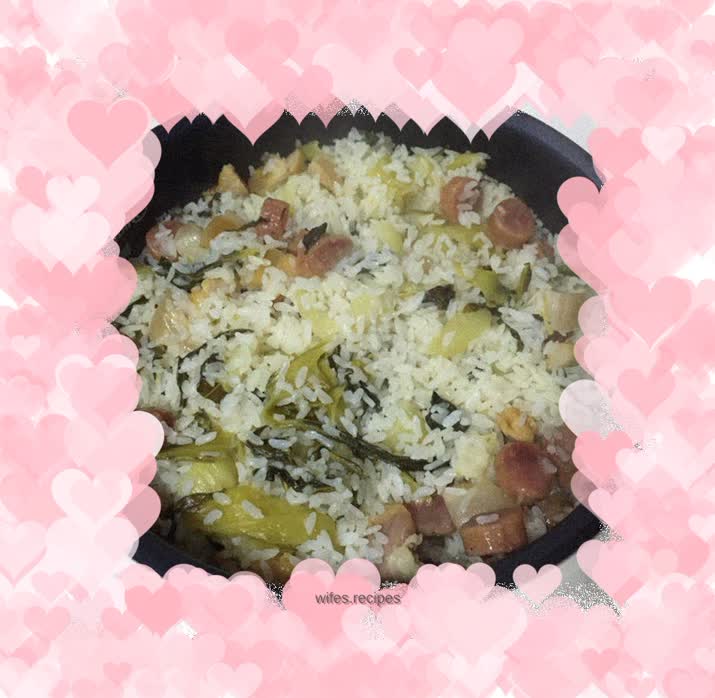 Sausage, bacon and vegetable rice