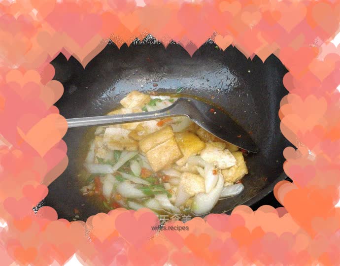 Stir-fried cabbage stems with tofu