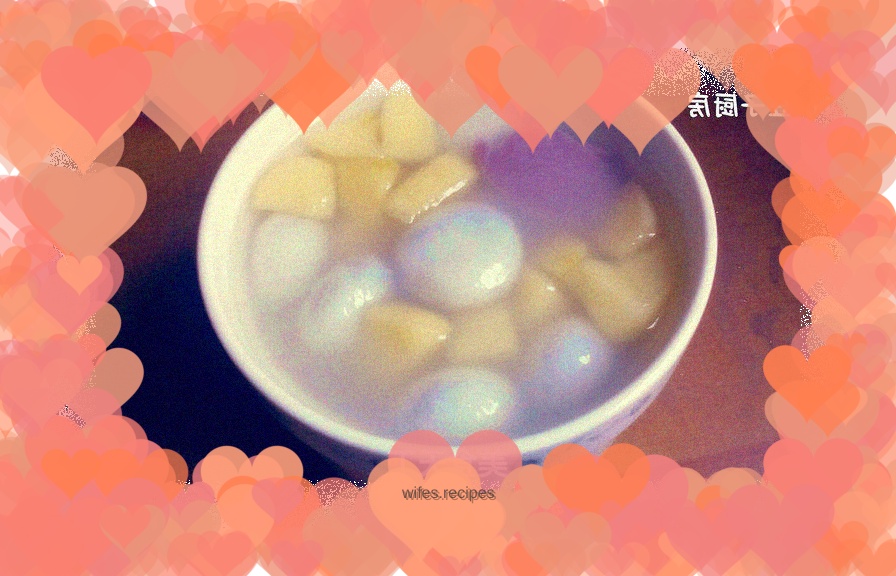 Lantern Festival Dessert - Apple, Purple Sweet Potato, Rice Cake, Sesame Rice Ball Soup