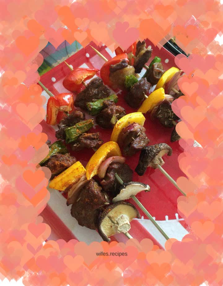 Oven version of beef skewers
