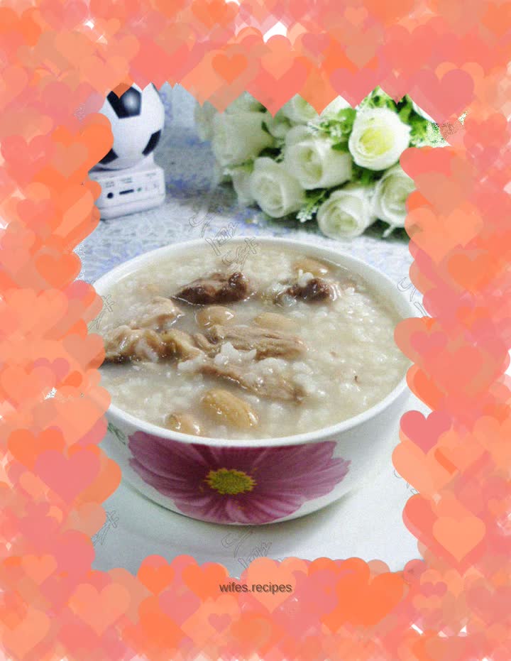 Peanuts, pork ribs and rice porridge
