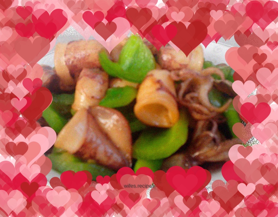 Fried squid with green pepper
