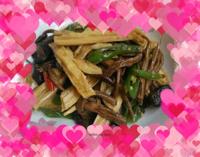 Stir-fried Bean Curd and Tea Tree Mushroom