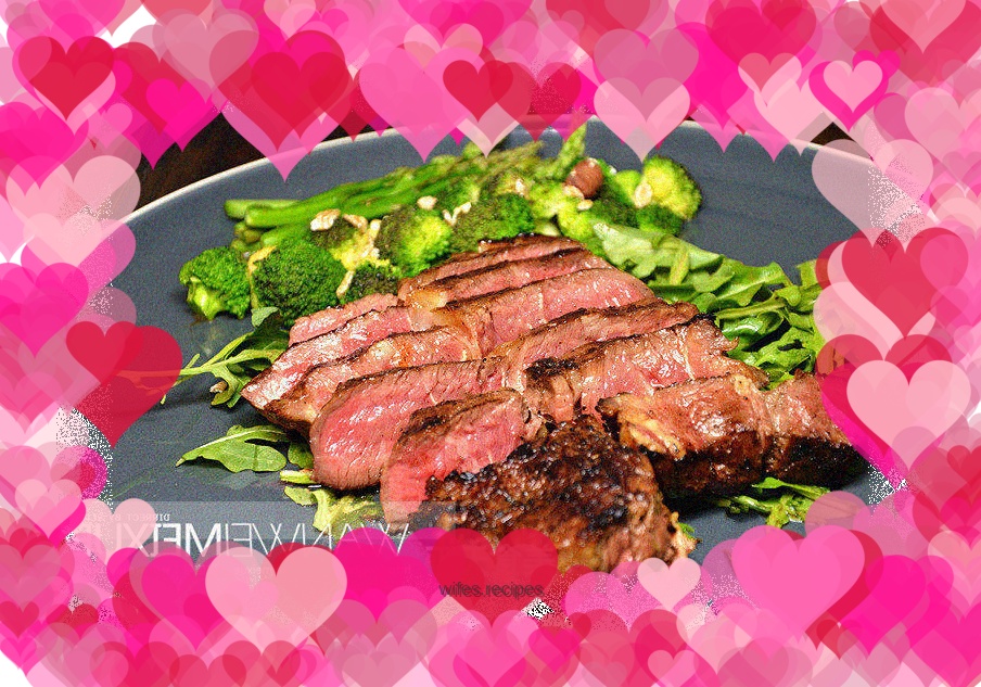 Marinated rib eye steak