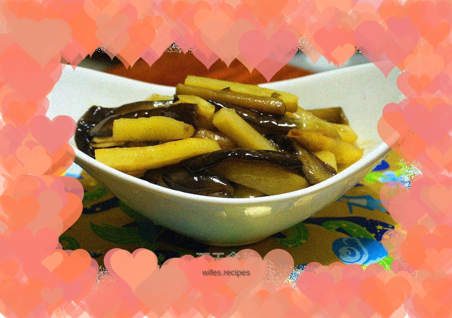 Home-style braised potato and eggplant strips (less oil version)