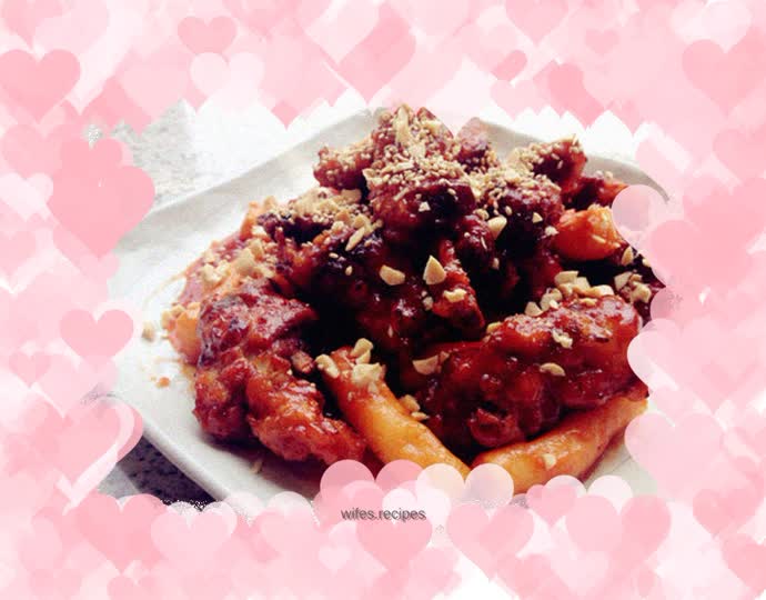 "Korean Food" Sweet and Spicy Fried Chicken Rice Cake---Korean food learned from Koreans