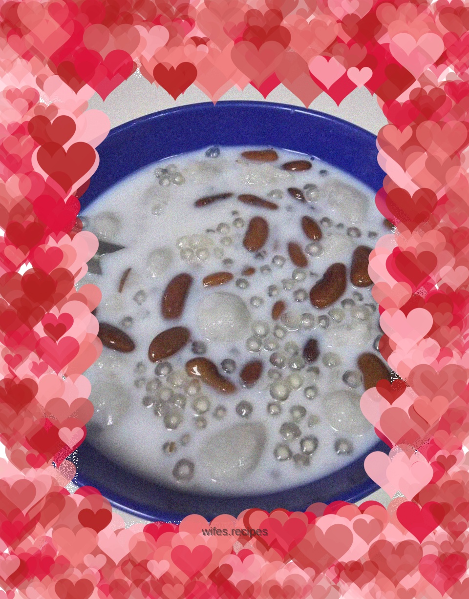 Red bean, sago and taro balls