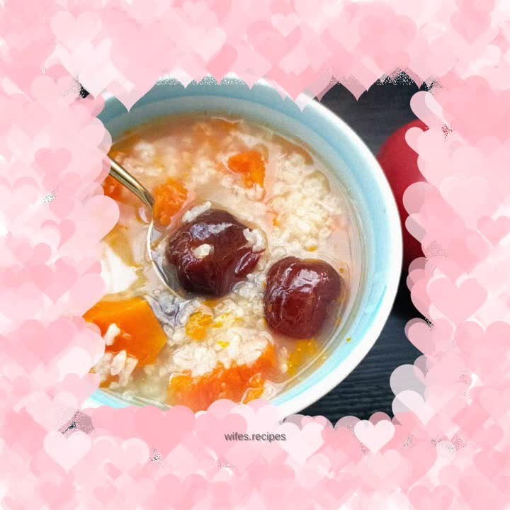 Pumpkin, candied dates and glutinous rice porridge