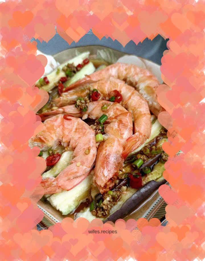 Steamed Eggplant with Garlic Shrimp