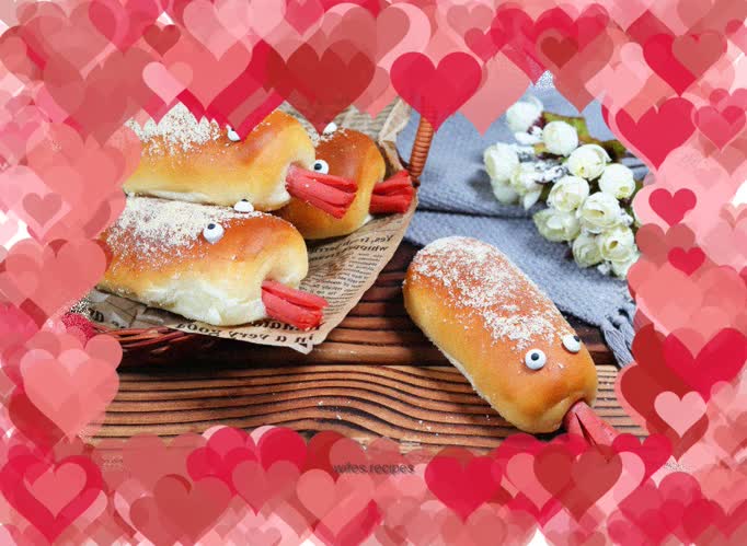 Cute octopus shape | Cheese and ham bread