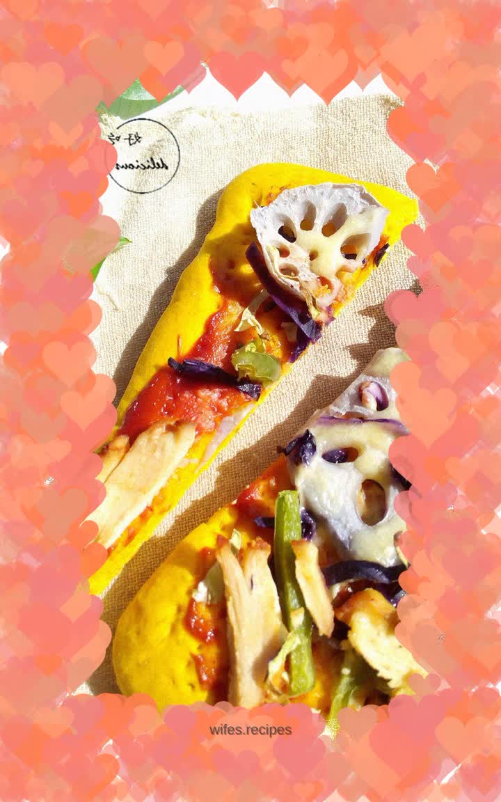 Grilled Chicken Lotus Root Pizza