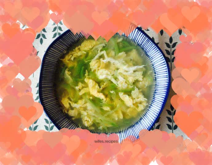 Oil-free loofah, shrimp skin and egg soup