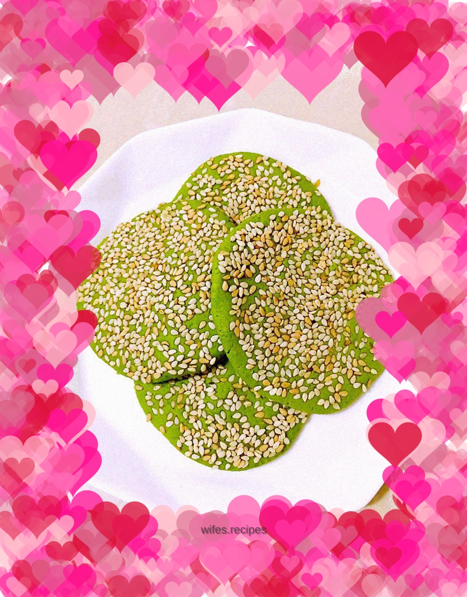 Spinach Juice Sesame Pancake