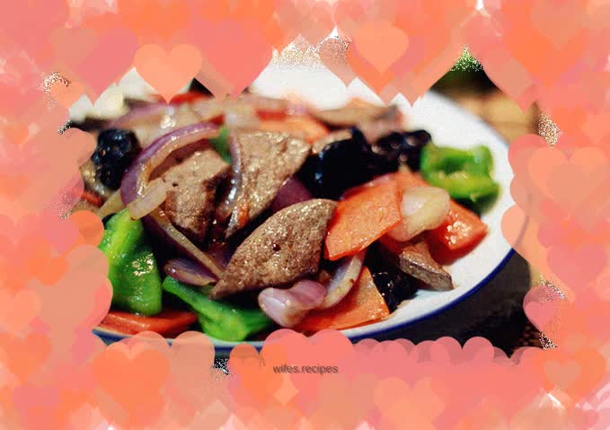 Fried pork liver with onions