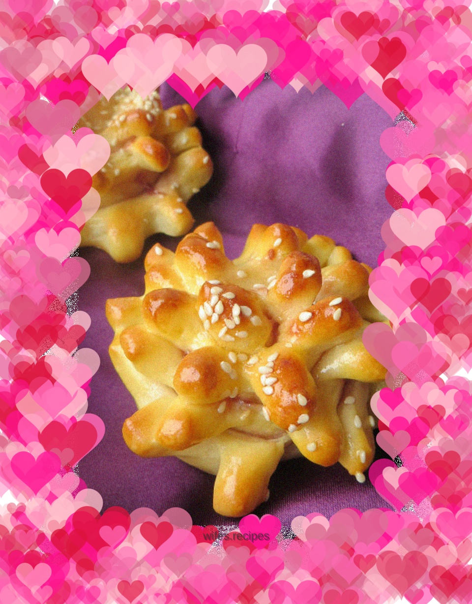 【Flower Strawberry Bread】---Chinese fermentation method