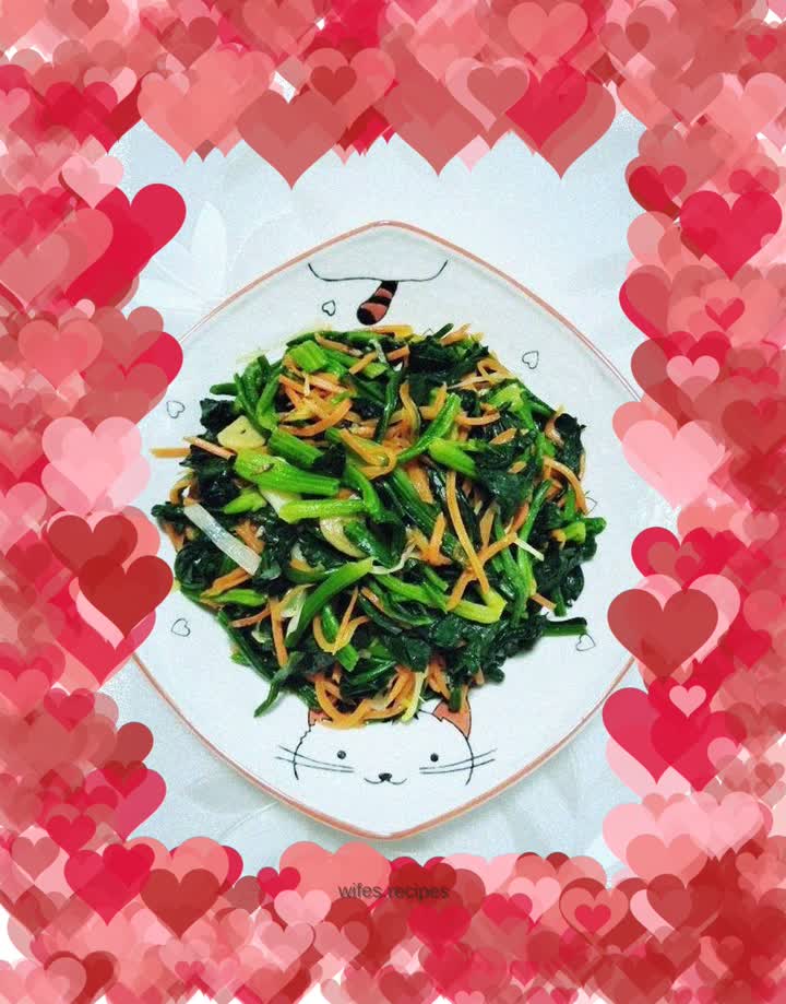 Stir-fried carrots with spinach
