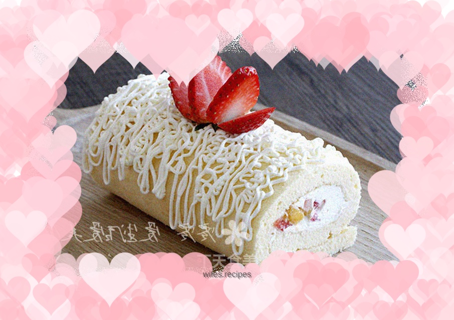 Swiss Roll Fruit Cream Cake Roll