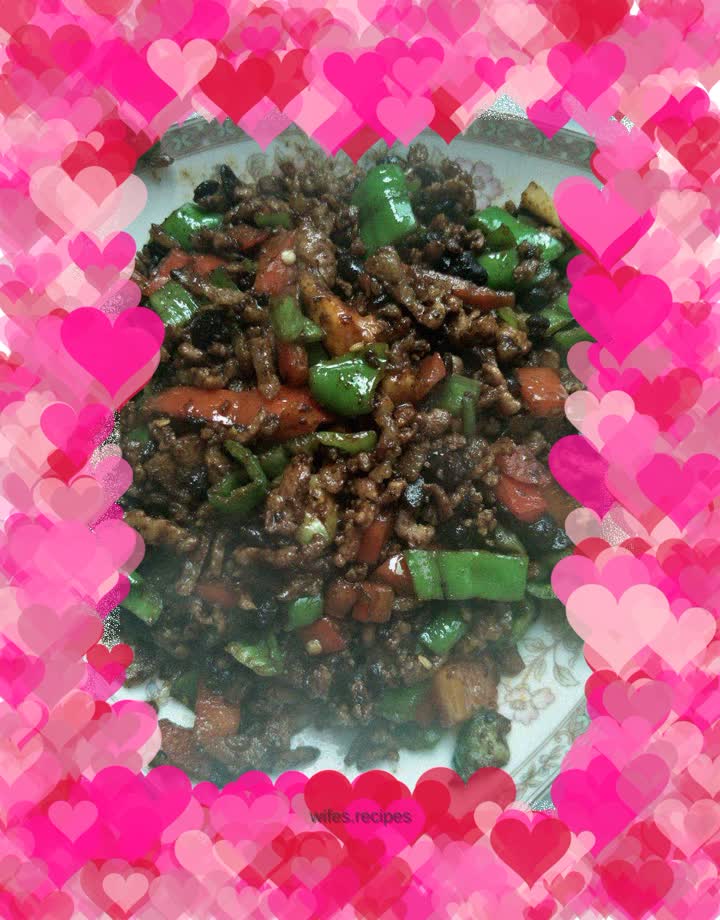 Stir-fried Double Pepper with Black Bean Sauce