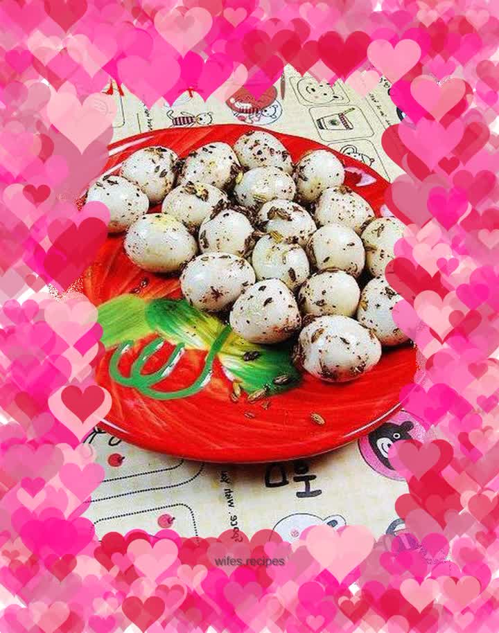 BBQ flavored quail eggs