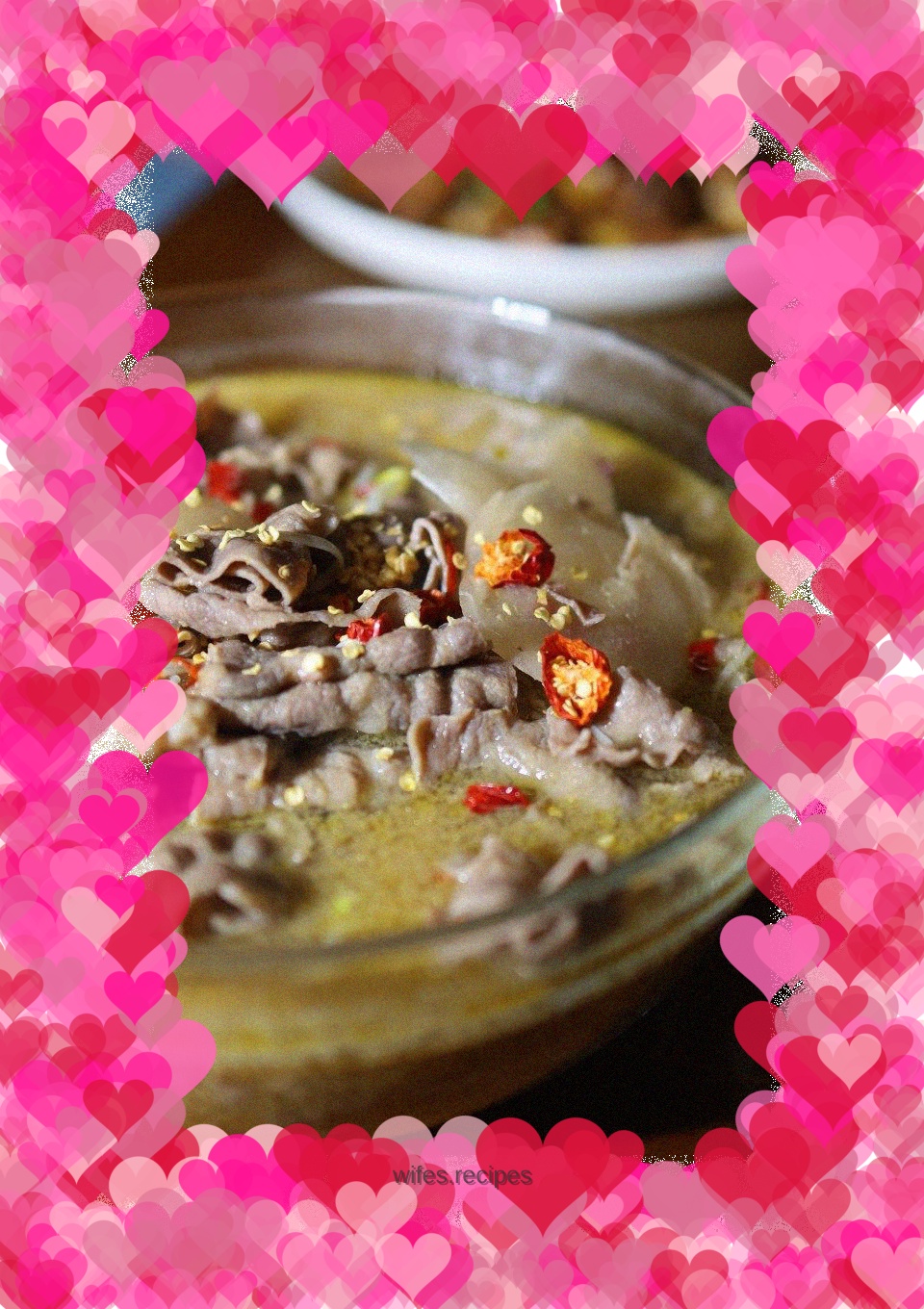 Fatty beef in sour soup